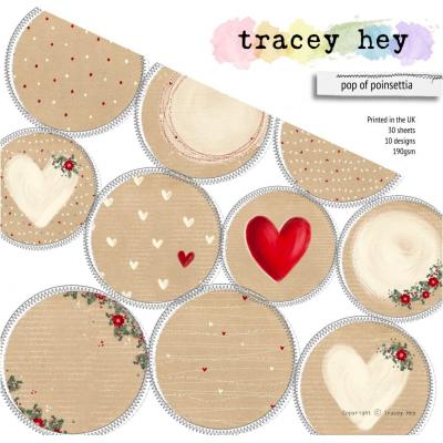 Tracey Hey Paper Pad - Pop of Poinsettia